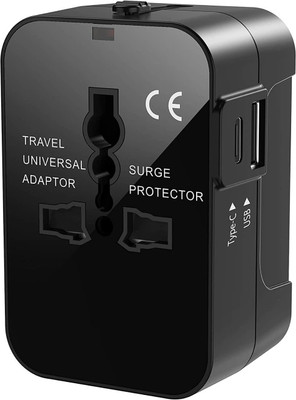 Jihaan High Speed Type C USB C to USB Universal Travel adapter Worldwide Adaptor Worldwide Adaptor(Black)