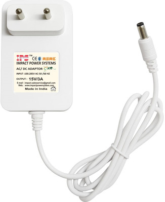 IPSIMPACT DC 15V 3A POWER ADAPTOR Worldwide Adaptor(White)