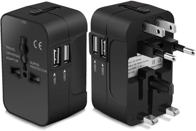 Jihaan Universal Travel Adapter All in One Worldwide Adaptor black Worldwide Adaptor(Black)