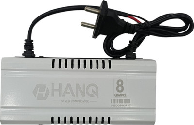 HANQ 8 Channel Power Supply Metal Single Port CCTV Camera|Input 100-240V-1.5A 50/60Hz Worldwide Adaptor(White)
