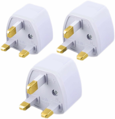 KAVANA tpye G Flat Pin Adaptor for UK Countries Worldwide Adaptor(White)