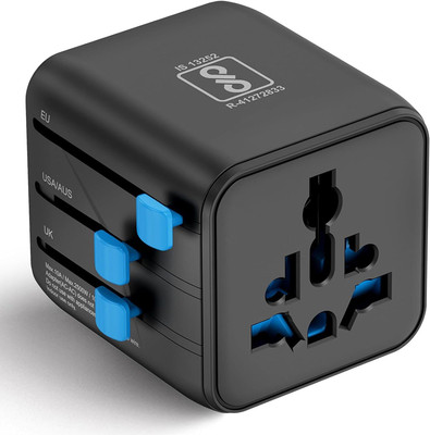Ceptics Universal Travel Adapter Worldwide Adaptor(Black)