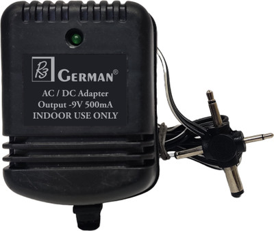 R3 GERMAN 9V 500mA 4 Pin AC/DC Adapter for Battery Operating Equipment Worldwide Adaptor(Black)