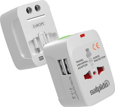 Salpido Universal Travel Adapter, Worldwide Plug with 2 USB Ports Worldwide Adaptor(White)