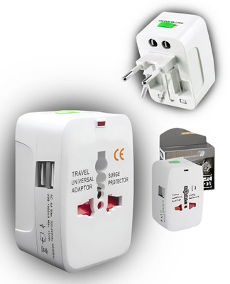Vibrona Multi-Functional Travel Adaptor for International Outlets Worldwide Adaptor(White)