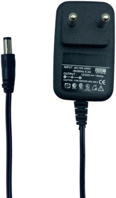 Upix 12V 1A DC Supply Power with DC Pin Worldwide Adaptor(Black)