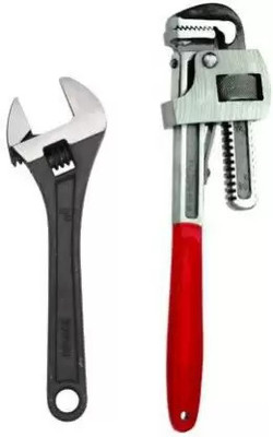 Ubod 8 INCH ADJUSTABLE WITH 12 INCH PIPE WRENCH TUFF DUTY Single Sided Pipe Wrench(Pack of 2)