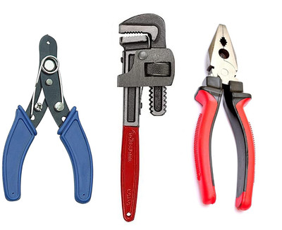 WhiteArcade Combo of 10 Inch Pipe Wrench + 8 Inch Plier + Wire Cutter || Heavy Duty Hand Tool Kit || Single Sided Pipe Wrench(Pack of 3) WhiteArcade Combo of 10 Inch Pipe Wrench + 8 Inch Plier + Wire Cutter || Heavy Duty Hand Tool Kit || Single Sided Pipe Wrench(Pack of 3)
