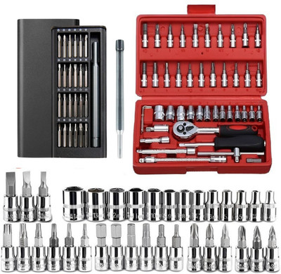 AshmakamMart TKC01 Full Combo 24 in 1 and 46 in 1 Mini Tool Kit for Mobile, Laptop & Eyeglasses Single Sided Box End Wrench(Pack of 1)