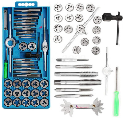ARUDIP Tap and Die Set 40 Pcs Carbon Steel Milling Threading Tool Kit Standard Screwdriver Set(Pack of 1)