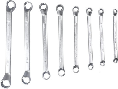 WhiteArcade Ring Spanner - 8 Pcs Set (6-22 MM) || Chrome Vanadium CRV Steel Double Sided Box End Wrench(Pack of 8)