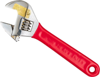 Globus 1239-ADJUSTABLE WRENCH/SPANNER,CHROME FINISH WITH PVC DIP SLEEVE (10 INCH/250MM) Single Sided Open End Wrench(Pack of 1)