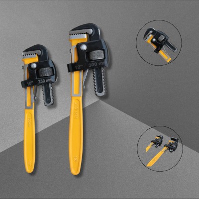 Toolhub Drop Forged Solid Material, High Carbon 10 & 12 inch (250mm, 300mm) | A High Quality Pipe Wrench Set Ensuring Durability and Longevity Single Sided Pipe Wrench(Pack of 2)