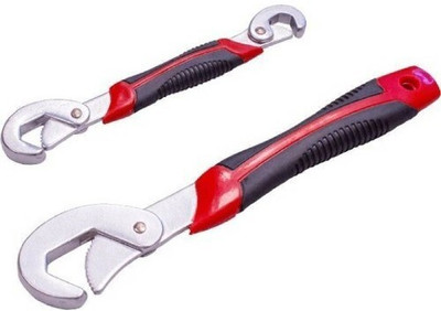 Fulkiza snap n grip 9 mm, 32 mm Single Sided, Double Sided Adjustable Wrench Snap 'n Grip Bmesng1 Auto Adjustable Universal Wrench (Black and Red, Pack of 2) Double Sided Speed Wrench(Pack of 2)