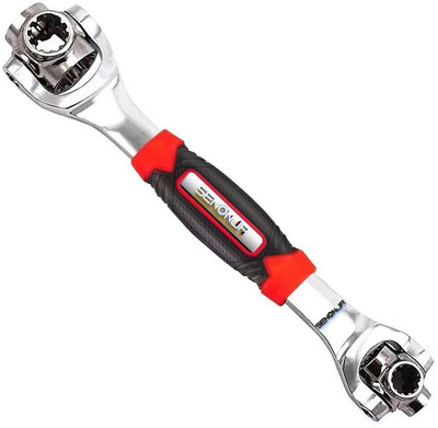 senonja Universal Socket Wrench-48 in 1 Multifunction Tool with 360 Degree Rotating Head Screwdriver Set, Spanner Tool for Home-Professional Mechanics, with Rubber Grip Double Sided Lug Wrench(Pack of 1)