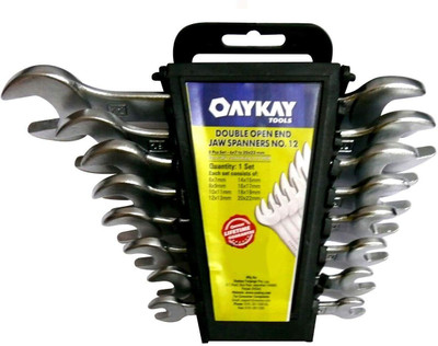 Oaykay 1536.8-Double Double Open Jaw Spanners No. 12 Double Sided Open End Wrench(Pack of 8)