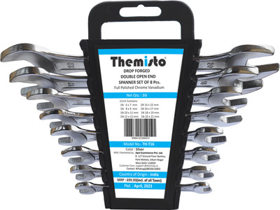 tHemiStO TH-T16 CRV Double Sided Open End Wrench(Pack of 8)