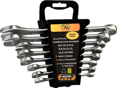 CTM 8Piece Combination Spanner Set Combination Wrench Set Double Sided Combination Wrench(Pack of 8)