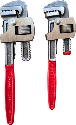 TOVILLA Heavy Duty Combo 12-14 Pipe Wrench, Plumbing Tool, Adjustable Wrench, 300-350mm Wrench Spanner Set Single Sided Pipe Wrench(Pack of 2)