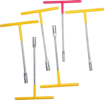 Syntex T-Handle Socket Wrench Set - 6 Pcs (8mm to 14mm) for Garage & DIY Use T-Handle Socket Wrench Set - 6 Pcs (8mm to 14mm) for Garage & DIY Use Single Sided T Type Wrench(Pack of 6)