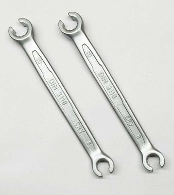 4MECH 8x10 mm Heavy Duty Hardened and Tempered Double Sided Flare Spanner (Pack of 2) 8x10 mm Heavy Duty Hardened and Tempered Double Sided Flare Spanner (Pack of 2) Double Sided Open End Wrench(Pack of 2)