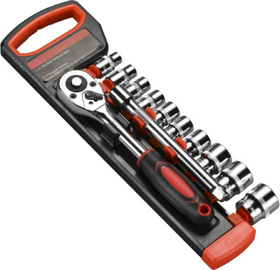 XDLB 1/2 Wrench Ratchet Set – Chrome Vanadium Socket Spanner with Storage Box 1/2” Cr-V Socket & Ratchet Combo Single Sided Rachet Wrench(Pack of 1)