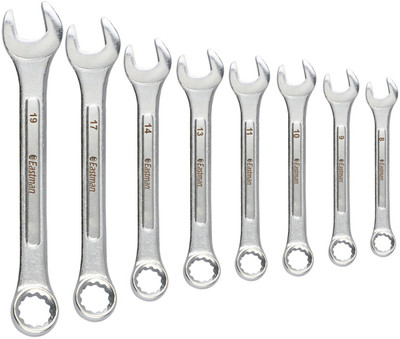 EASTMAN E- 2005 Combination Spanner, Recessed Panel, CRV Double Sided Combination Wrench(Pack of 8)