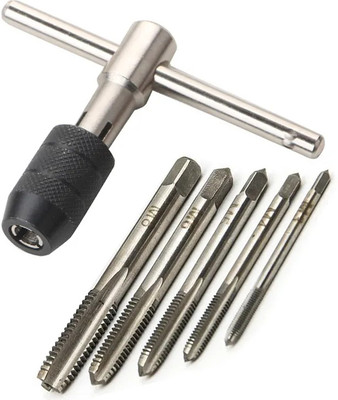 REIOENT M6 M7 M8 M10 M12 Tungsten Steel Thread Tap Drill Thread Tap Drill Bit Single Sided Socket Wrench(Pack of 6)