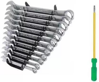 One Stop Shop Double Sided Combination Wrench (Pack of 12) Spanner Set And Long Screwdriver Double Sided Combination Wrench(Pack of 2)