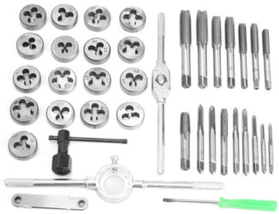 A&S TOOLSHOP metric tap die set, professional metric dies thread tap tool set, 40 pcs kit upplied with plastic storage case Single Sided Speciality(Pack of 40)