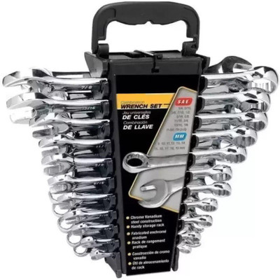 Flickers 1222 MG Traders Wrench Set/Spanner set pack pf 12 pcs one side open and one side ring Double Sided Combination Wrench(Pack of 12)