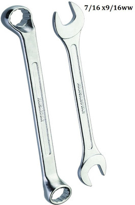 Mansarovar MSK033 Bi hexagonal RING + Double Open End SPANNER 7/16x9/16ww Double Sided Box End Wrench(Pack of 2)