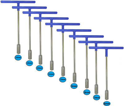 Inditrust T Spanner/Socket set Pack of 9 pcs Size- 6mm to 14mm Single Sided T Type Wrench(Pack of 9)
