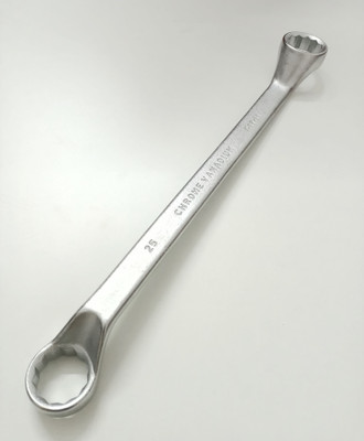 TOM 25x28 mm Shallow Offset Ring Spanner Heavy Duty Hardened and Tempered Double Sided Speciality(Pack of 1)