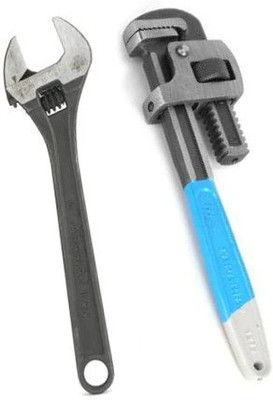 BALRAMA 1273-12inch Pipe Wrench with 1172-10inch Adjustable Single Sided Pipe Wrench(Pack of 1)
