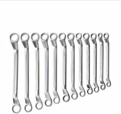 GreenLove New Style Wrench Set for Home Uses 565 12pcs High Quality Ring Spanner Set.(6×7 - 30×32) Double Sided Box End Wrench Double Sided Box End Wrench(Pack of 12)