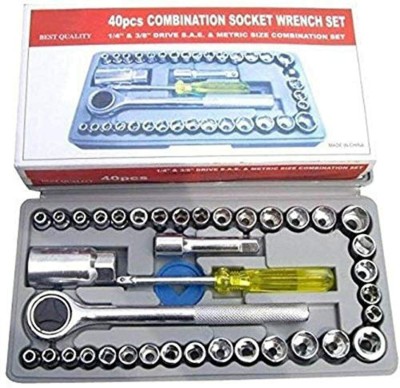 DHARTI MART 40 in 1 Pcs Hex Wrench Tool Screwdriver and Socket Kit Set Hand Tool Kit(40 Tools)
