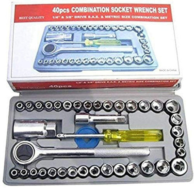 DEVICE Screwdriver Set1 40 in 1 Pcs Wrench Tool Kit & Screwdriver and Socket Set Double Sided Rachet Wrench(Pack of 1)