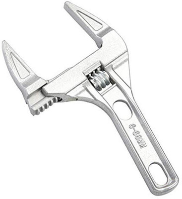 uptodatetools Adjustable Wrench 6-68mm Opening Movable Plate Steel Aluminum Alloy Quick Small Short Handle Sanitary Single Sided Pipe Wrench(Pack of 1)