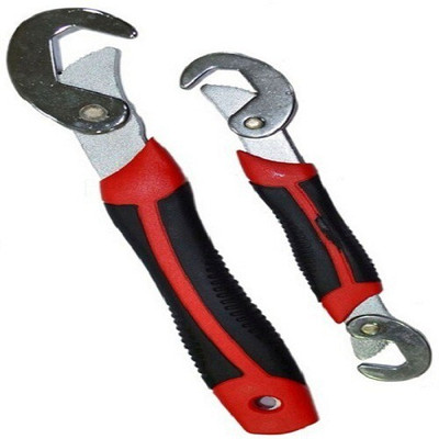 FIVANIO Snap N Grip Red Steel Multipurpose Wrench Set Of 2 Steel Multipurpose set of 2 9-32mm Double Sided Adjustable Wrench Double Sided Speed Wrench(Pack of 2)