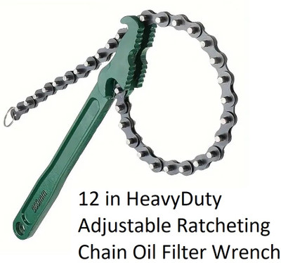 ketu 12 Inch Heavy-Duty Ratcheting Chain Wrench Oil Filter Tool Single Sided Rachet Wrench(Pack of 1)