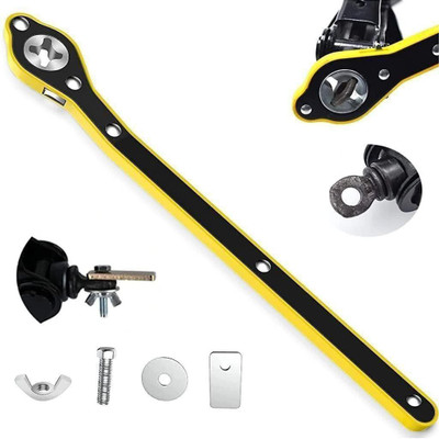 CHARMIMART Jack Ratchet Wrench with Long Handle Reversible Lug Wrench for Tire Jack Jack Ratchet Wrench with Long Handle Reversible Lug Wrench for Tire Jack Double Sided T Type Wrench(Pack of 1)