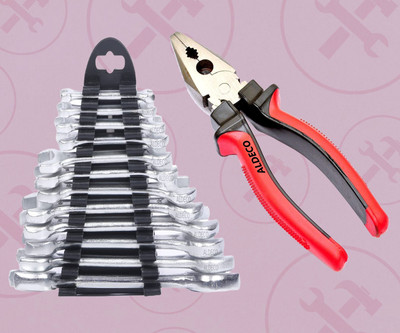 Aldeco 12PC Combination Spanner with Plier Set for Professional Use Double Sided Combination Wrench(Pack of 2)