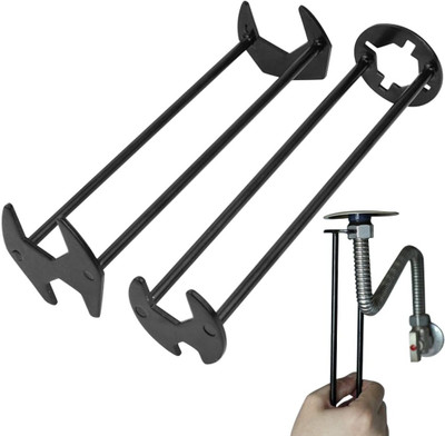 SERPLEX Sink Wrench Four Jaw Universal Tool for Kitchen Plumbing 2pcs Multi Purpose Four Jaw Sink Wrench Universal Metal Screws Removal Tool Double Sided Speciality(Pack of 2)