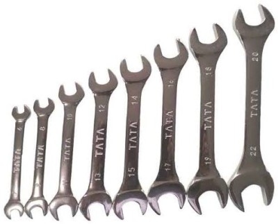 TATA AGRICO Set of 8 (SPD013) Double Open End Spanner Double Sided Open End Wrench(Pack of 8)