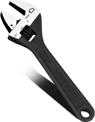 BALRAMA Adjustable Wrench 8 inch | 205mm Steel Spanner Wrench | Wrench for All Nut Sizes | Rust-Proof Black Phosphate Coating | Single Sided Open End Wrench(Pack of 1)