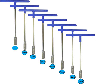 Inditrust Heavy duty T Spanner Pack of 8pcs Single Sided T Type Wrench(Pack of 8)