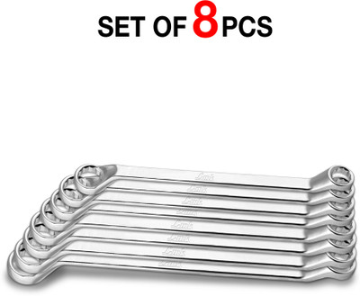 Link Prabal Ring Spanner Set – Chrome Vanadium Steel, Fully Hardened & Tempered Double Sided Box End Wrench(Pack of 8)