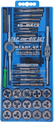 A&S TOOLSHOP 40pcs Metric Tap and Die Set Milling Carbon Steel Single Sided Speciality(Pack of 1)