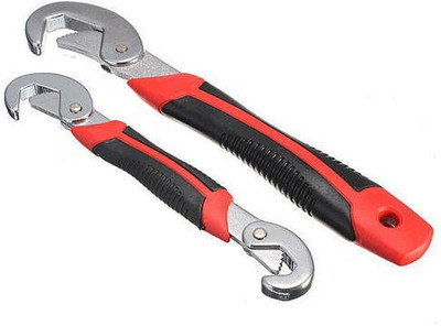 Fulkiza Snap N Grip Red & Black Stainless Steel Hand Tool - Set Of 2 Double Sided Speed Wrench(Pack of 2)
